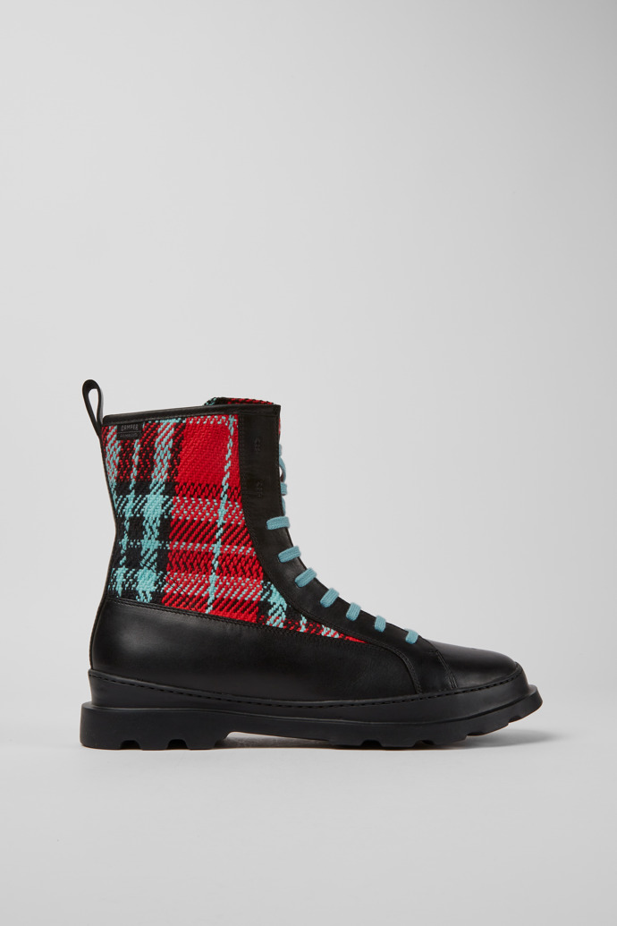 Image of Side view of Brutus Multicolor lace-up boots for men