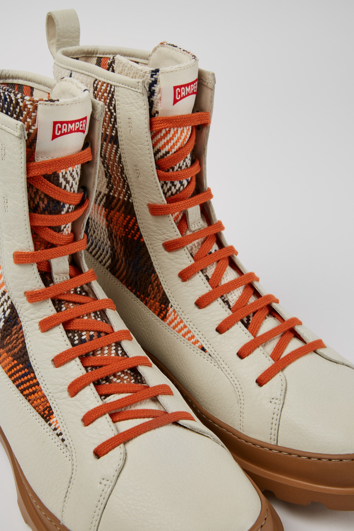 Close-up view of Brutus Multicolor lace-up boots for men