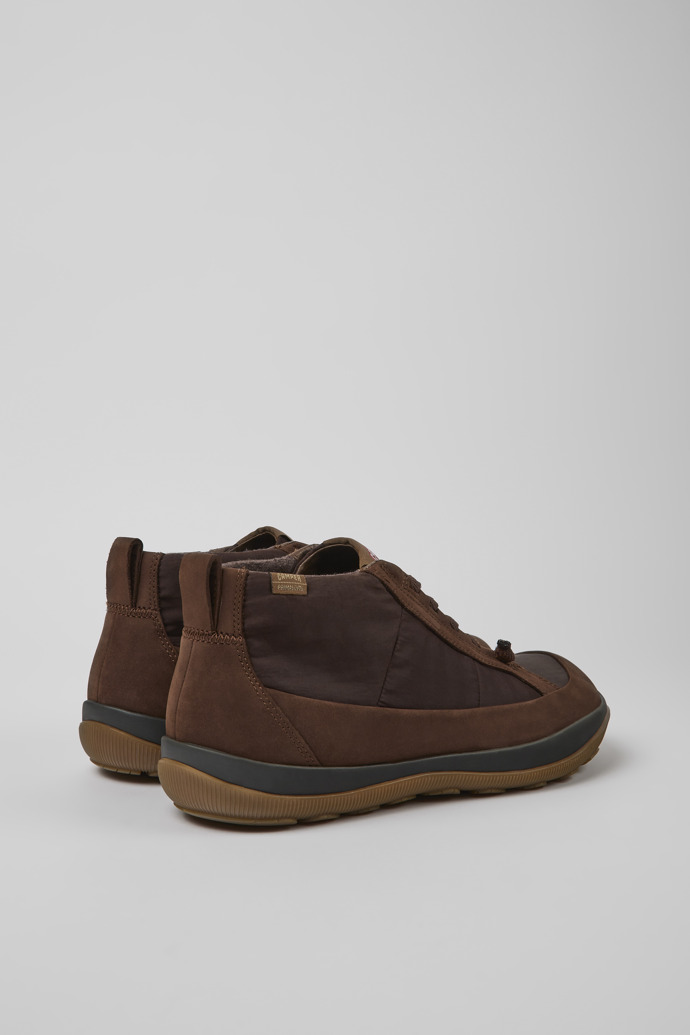 Back view of Peu Pista Brown ankle boots for men