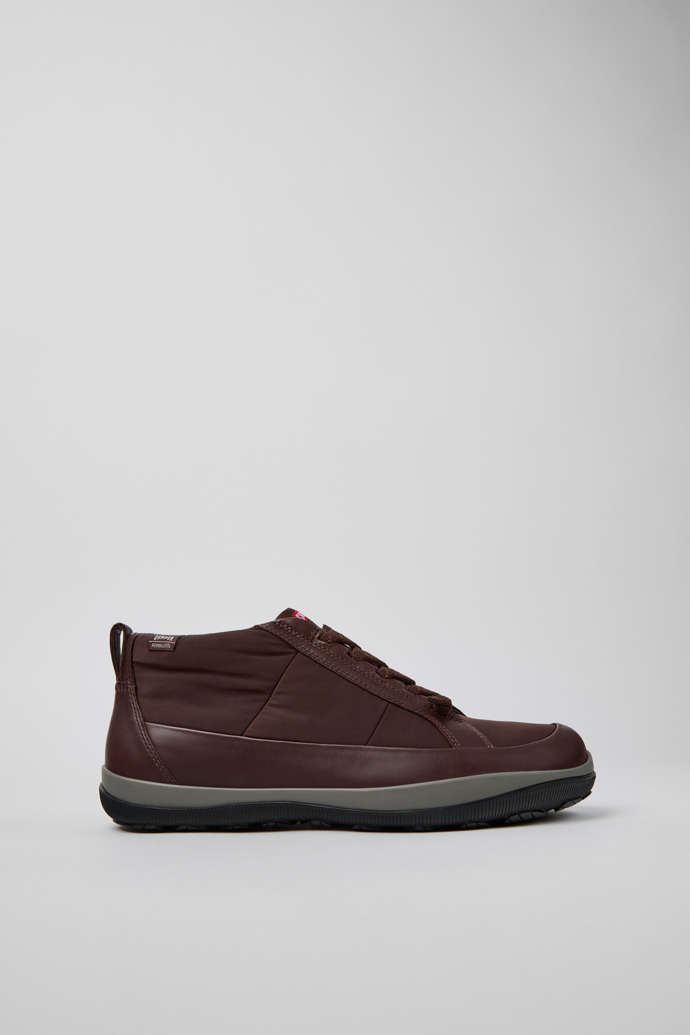 Side view of Peu Pista GM - PrimaLoft Brown Textile and Leather Ankle Boots for Men.