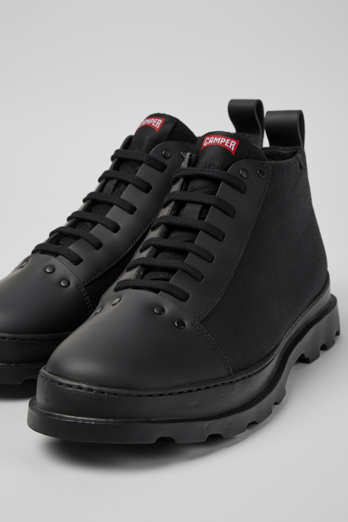 Close-up view of Brutus Black shoes for men