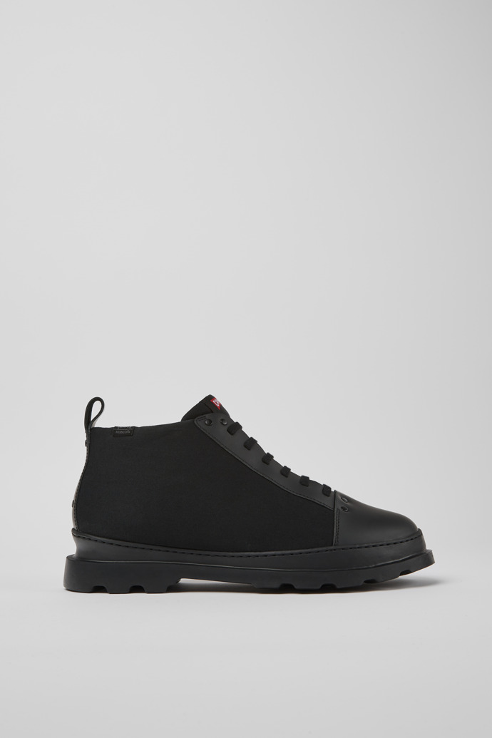 Side view of Brutus Black shoes for men