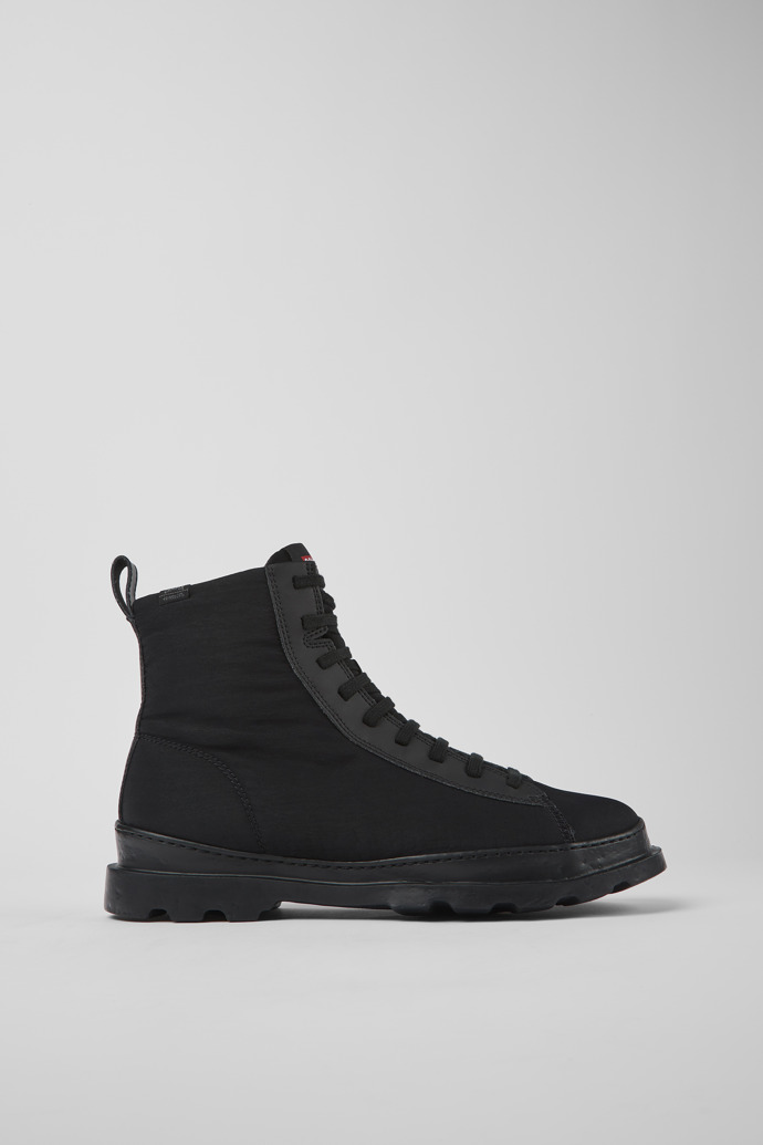 Image of Side view of Brutus PrimaLoft® Black medium lace boot for men