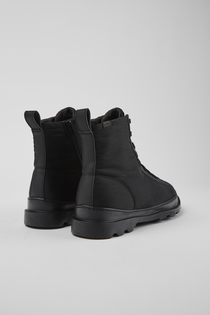Back view of Brutus PrimaLoft® Black medium lace boot for men