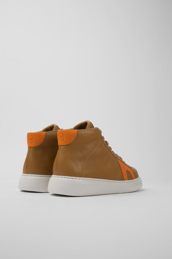Back view of Runner K21 Brown and orange leather sneakers