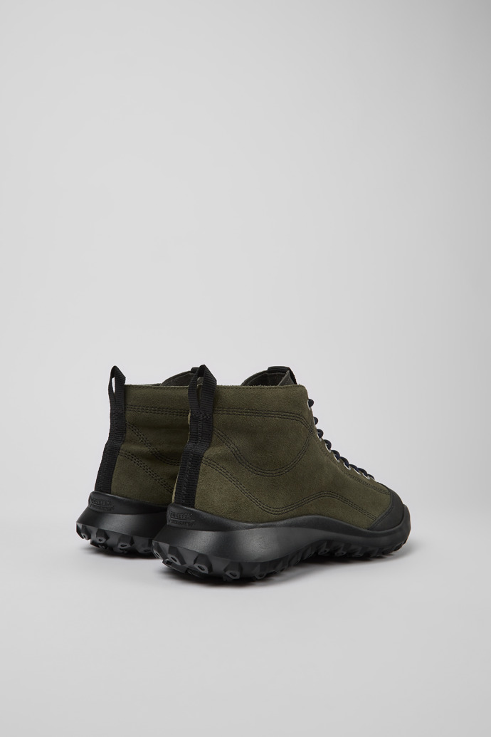 Back view of CRCLR Green nubuck and textile ankle boots for men