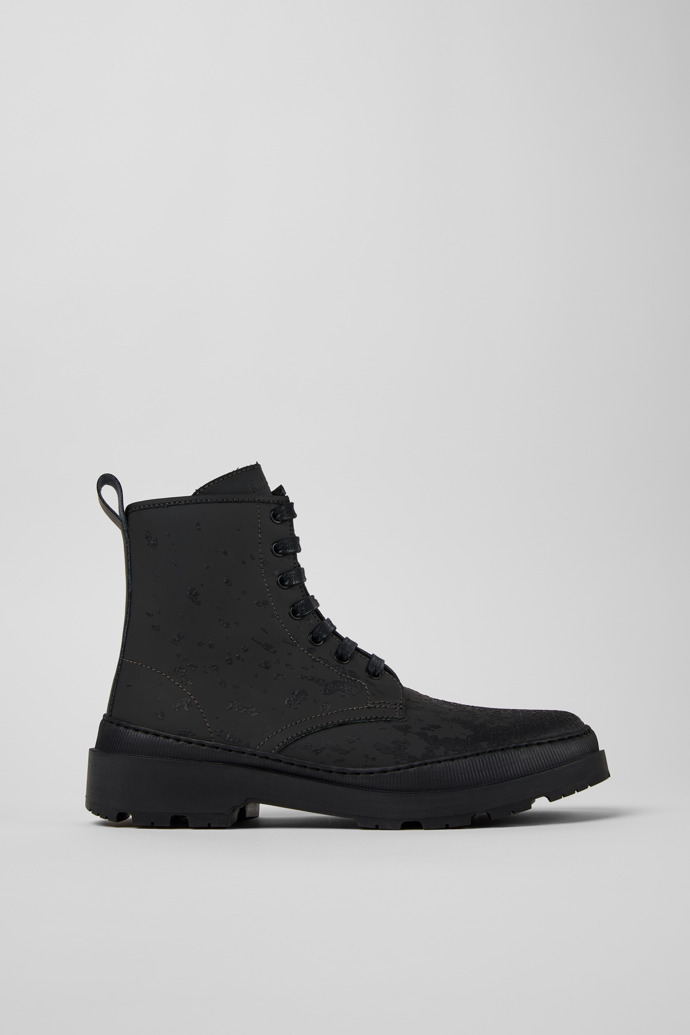 Side view of Brutus Trek MICHELIN Gray-black medium boots for men