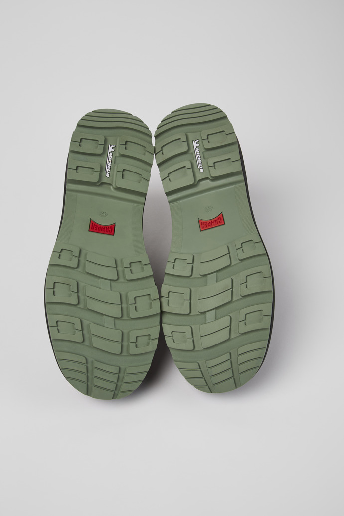 The soles of Brutus Trek Gray nubuck shoes for men