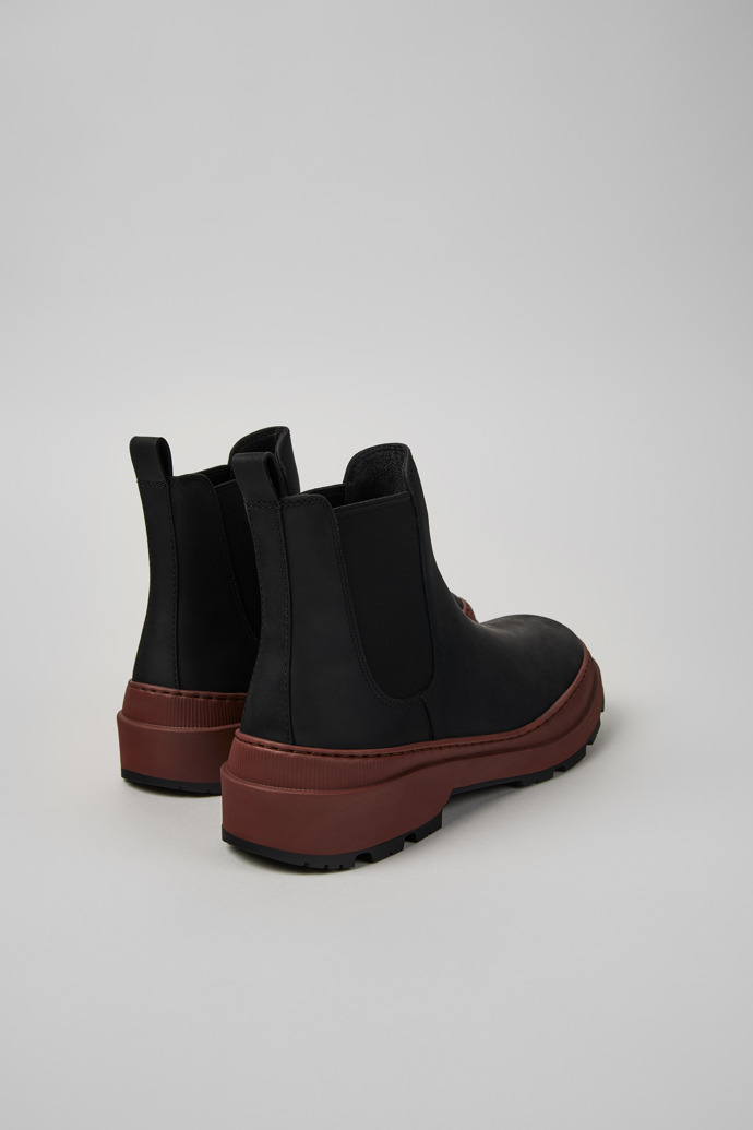 Back view of Brutus Trek Black nubuck ankle boots for men