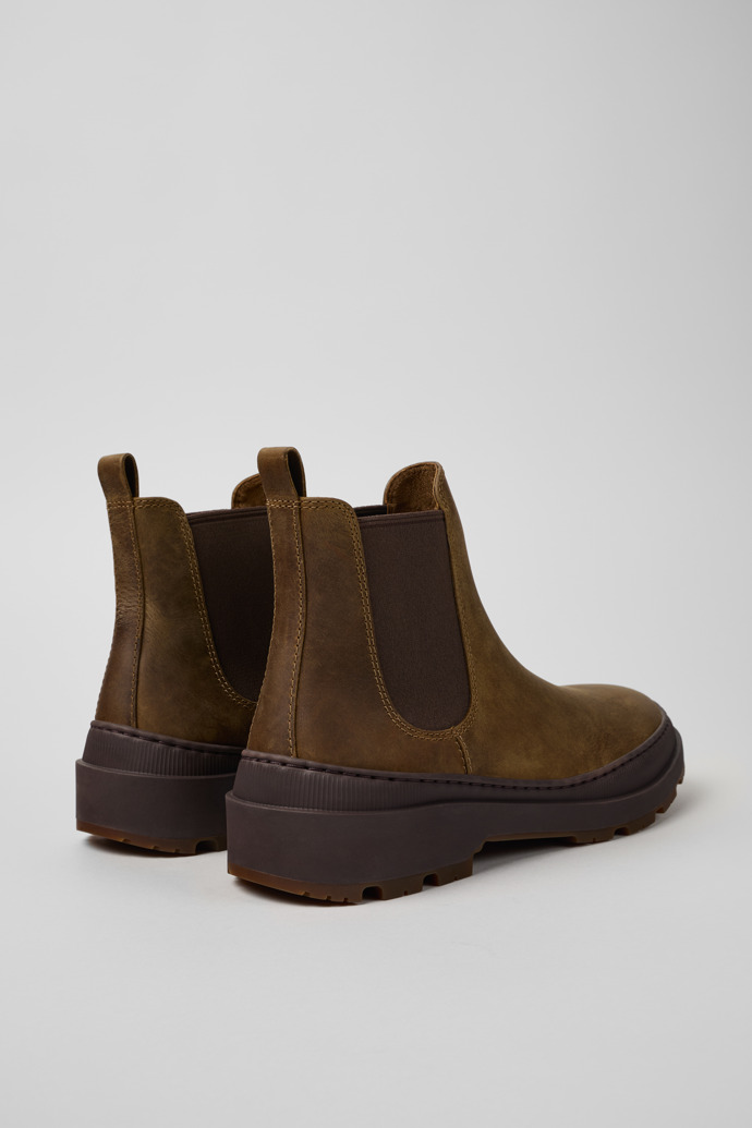 Back view of Brutus Trek Brown nubuck ankle boots for men