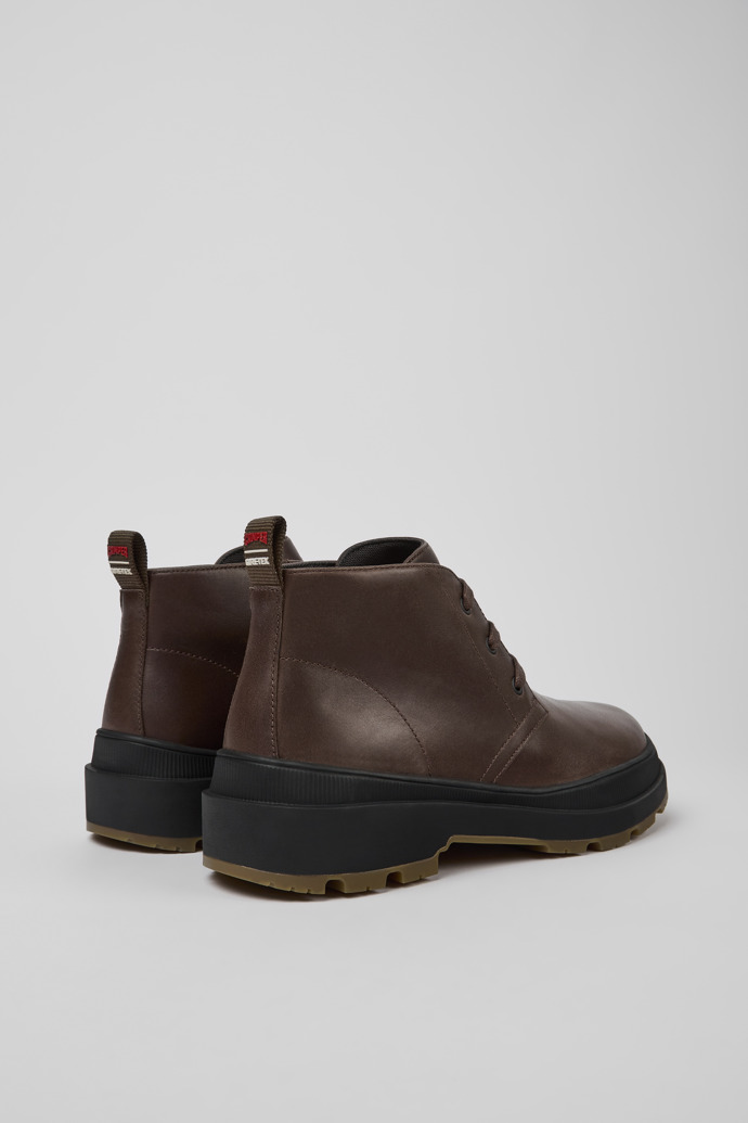 Back view of Brutus Trek Brown leather ankle boots for men