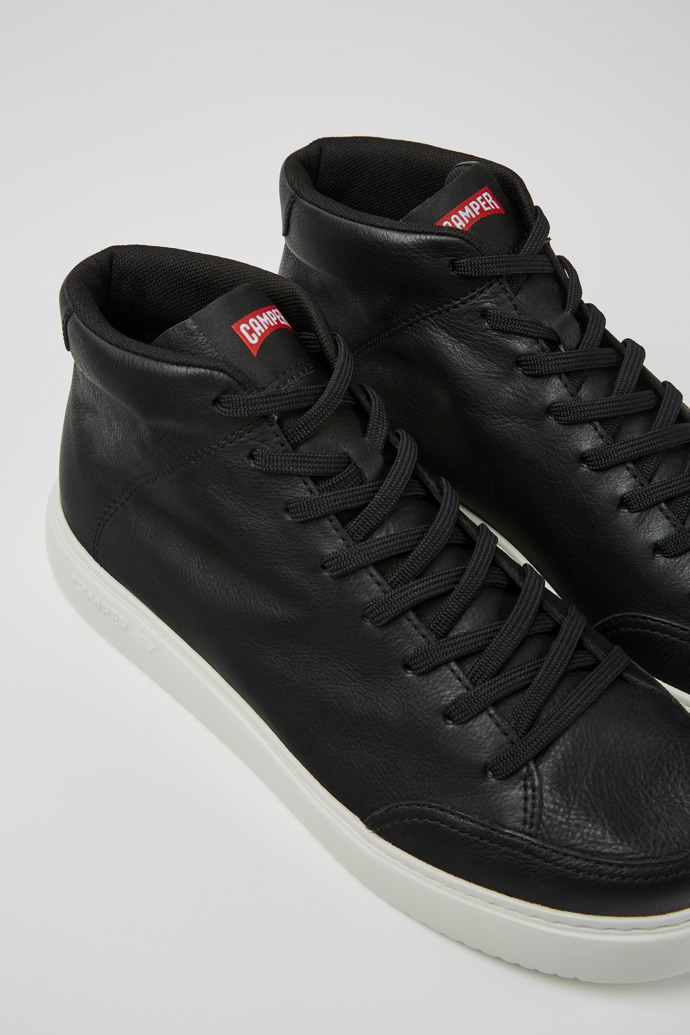 Close-up view of Runner K21 Black leather sneakers for men