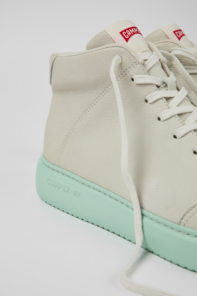 Close-up view of Runner K21 White Leather Sneaker Bootie for Men