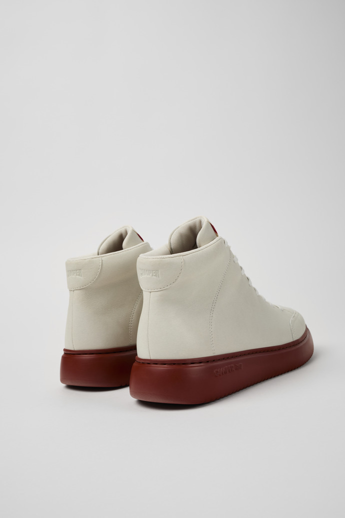 Back view of Runner K21 White non-dyed leather sneakers for men