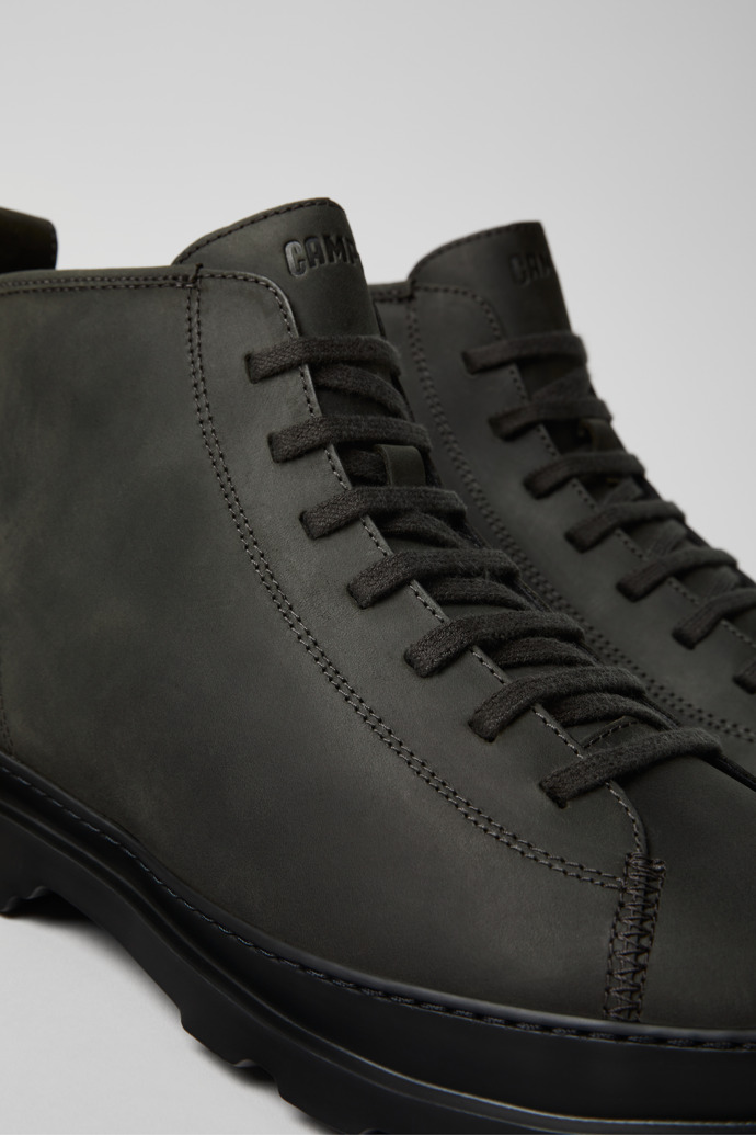 Close-up view of Brutus Gray ankle boot for men