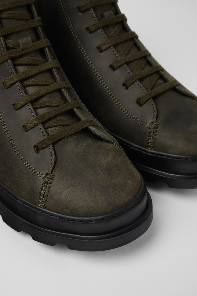 Close-up view of Brutus Dark green ankle boot for men