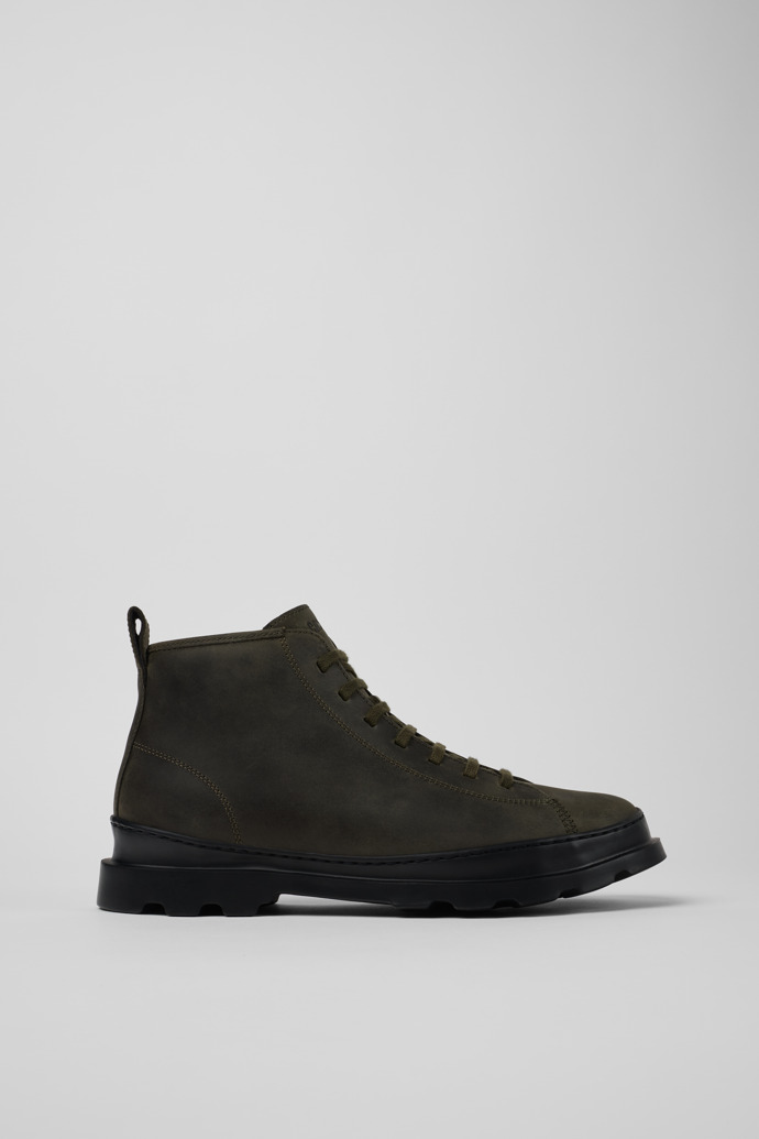 Side view of Brutus Dark green ankle boot for men