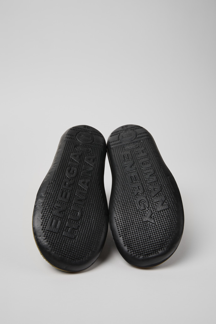The soles of Beetle Green Textile and Nubuck Ankle Boots for Men.