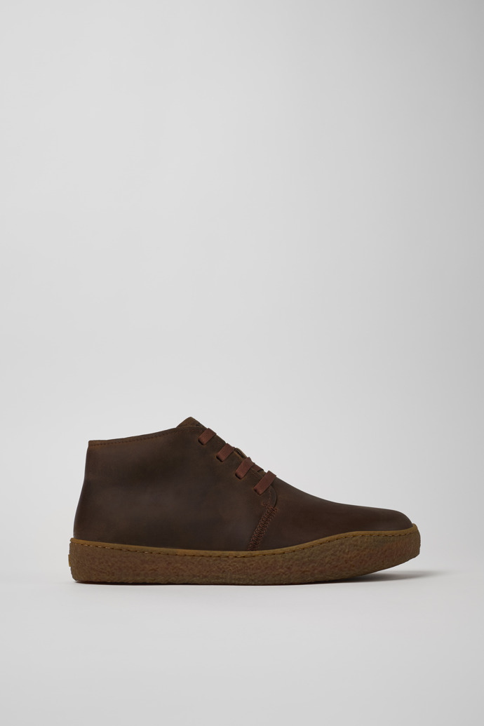 Side view of Peu Terreno Brown Nubuck Desert Boot for Men