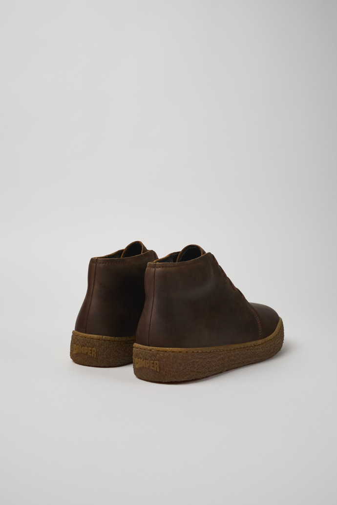 Back view of Peu Terreno Brown Nubuck Desert Boot for Men