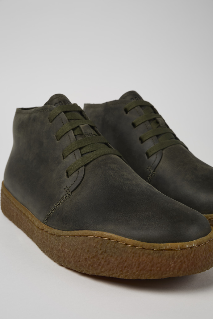 Close-up view of Peu Terreno Green Nubuck Desert Boot for Men