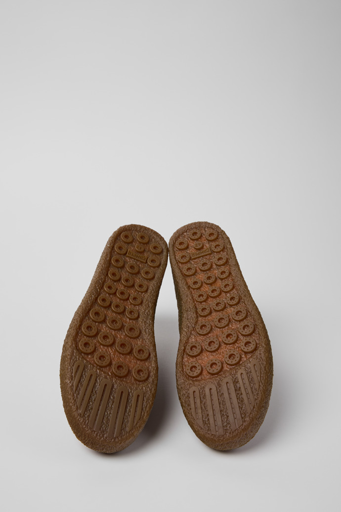 The soles of Peu Terreno Burgundy Suede Ankle Boots for Men.