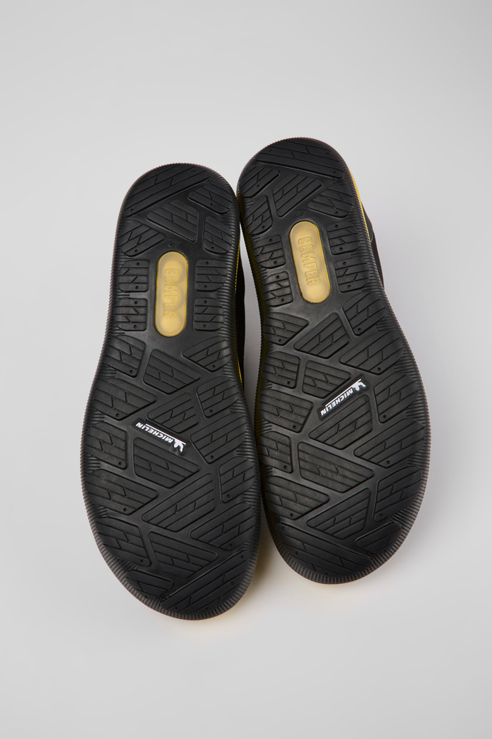The soles of Peu Pista Black textile ankle boots for men