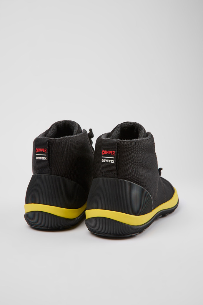 Back view of Peu Pista GORE-TEX Black textile ankle boots for men