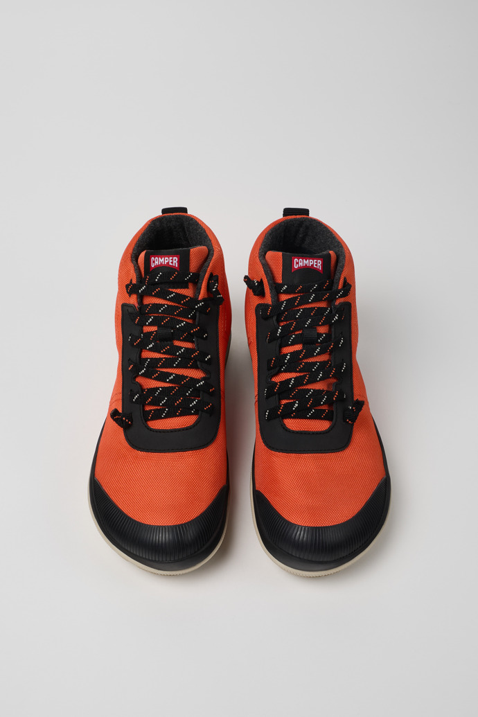 Overhead view of Peu Pista Orange textile ankle boots for men