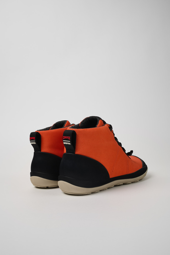 Back view of Peu Pista Orange textile ankle boots for men