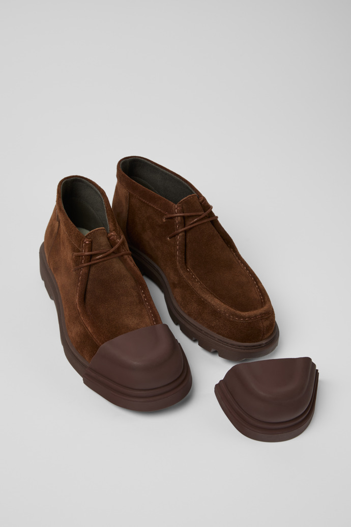 Junction Braune Stiefeletten aus Veloursleder für Herren.