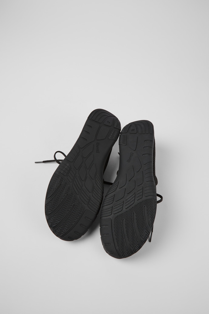 The soles of Path Black textile sneakers for men