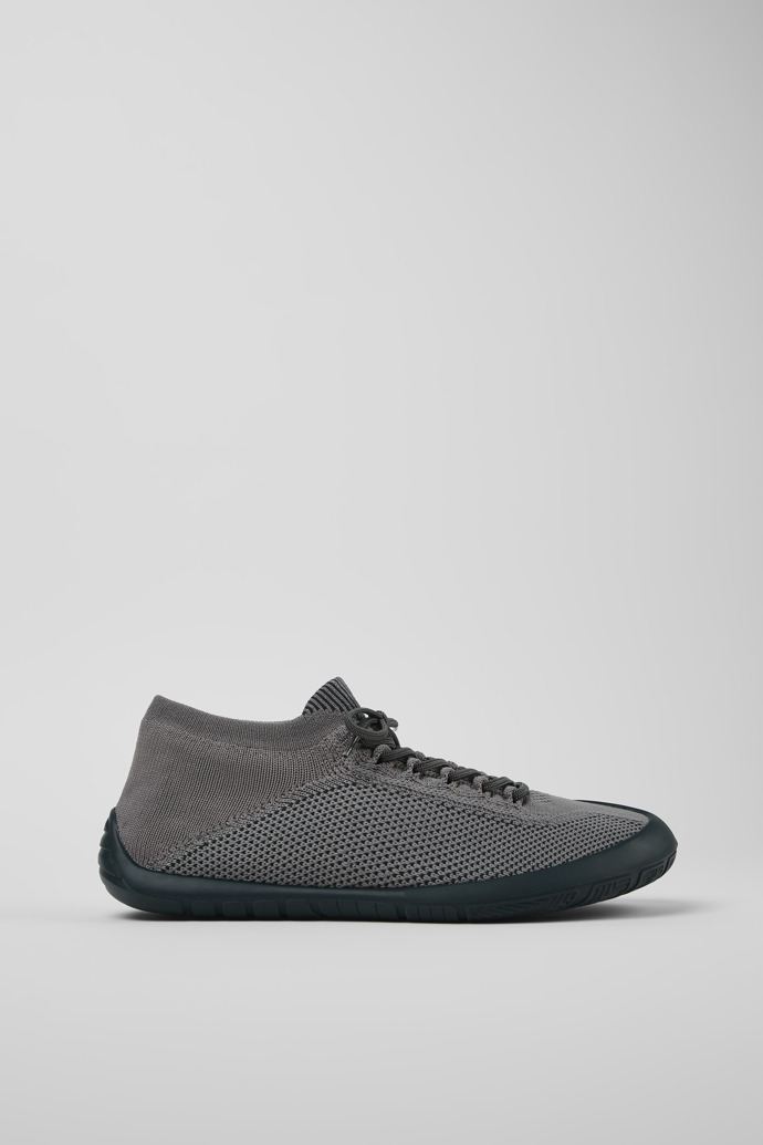 Side view of Path Gray textile shoes for men