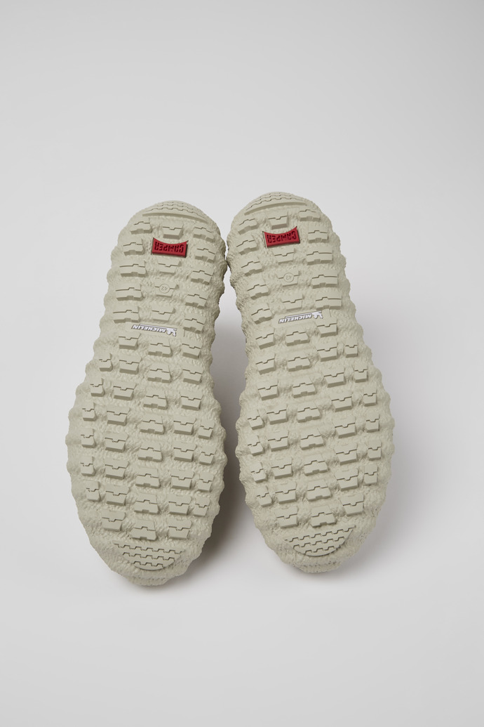 Ground Erkek için beyaz deri ve tekstil ayakkabı tabanları