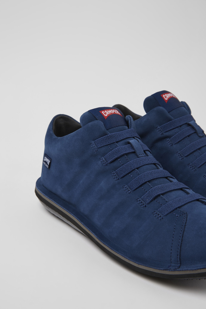 Close-up view of Beetle HYDROSHIELD® Blue nubuck sneakers
