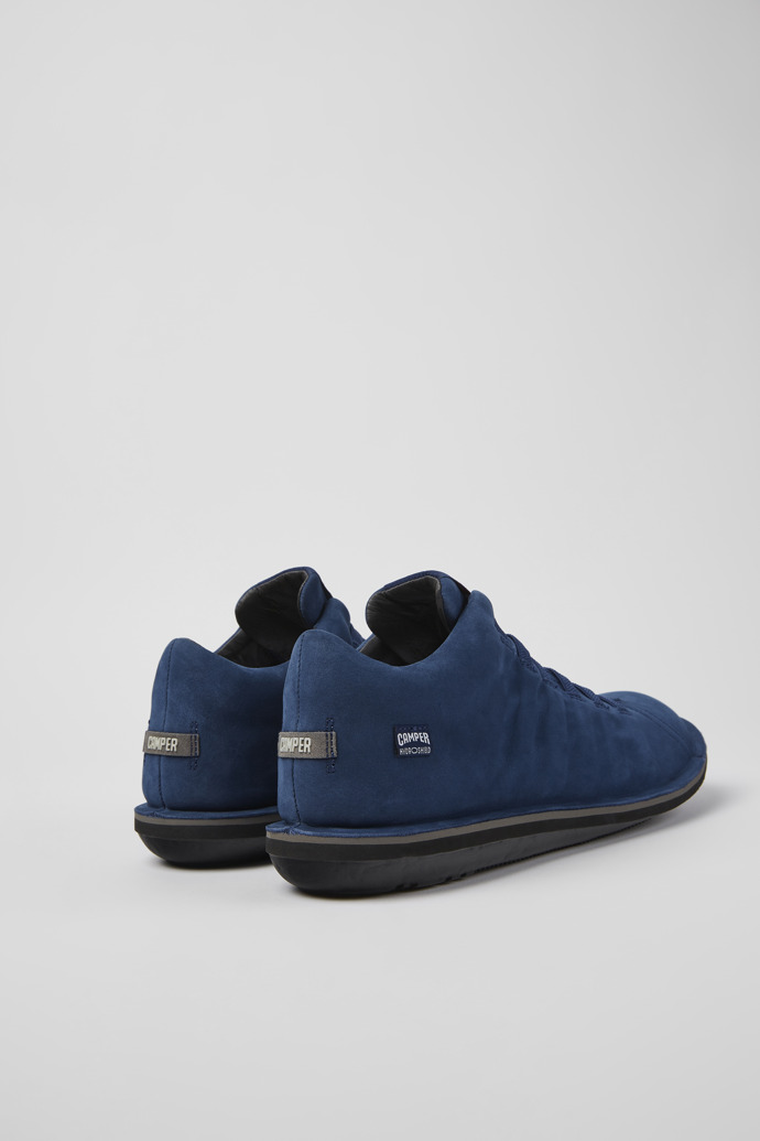 Back view of Beetle HYDROSHIELD® Blue nubuck sneakers