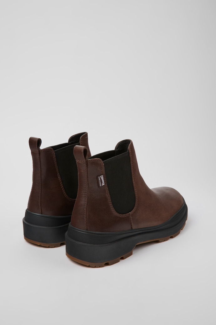 Back view of Brutus Trek HYDROSHIELD® Brown leather ankle boots for men