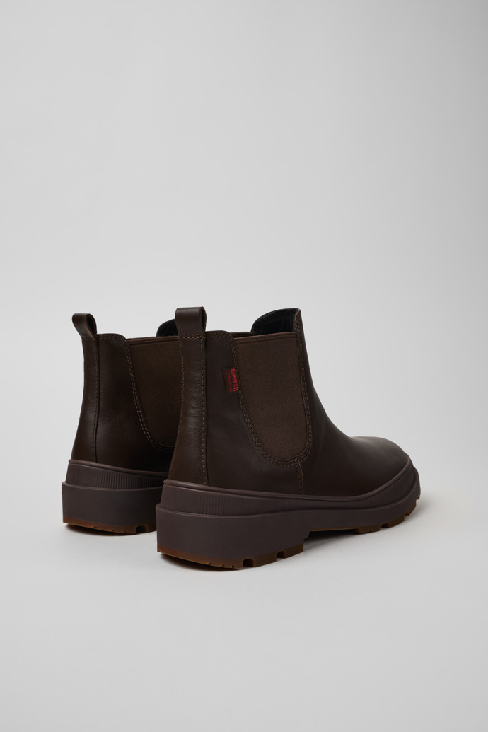 Back view of Brutus Trek HYDROSHIELD® Brown leather ankle boots for men