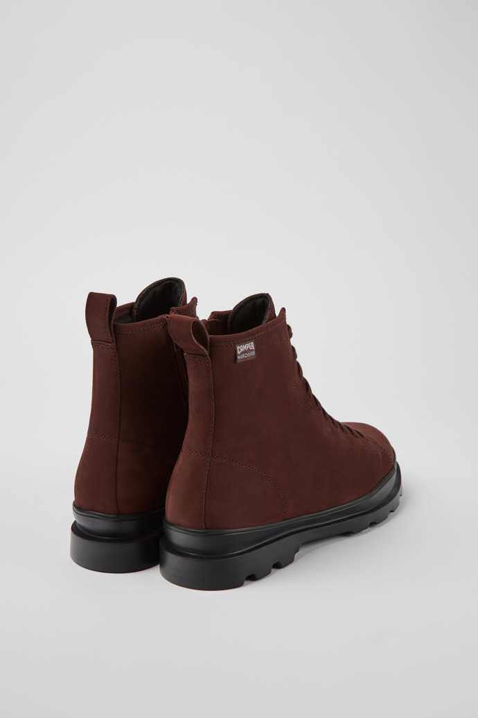 Back view of Brutus HYDROSHIELD® Burgundy medium lace boot for men