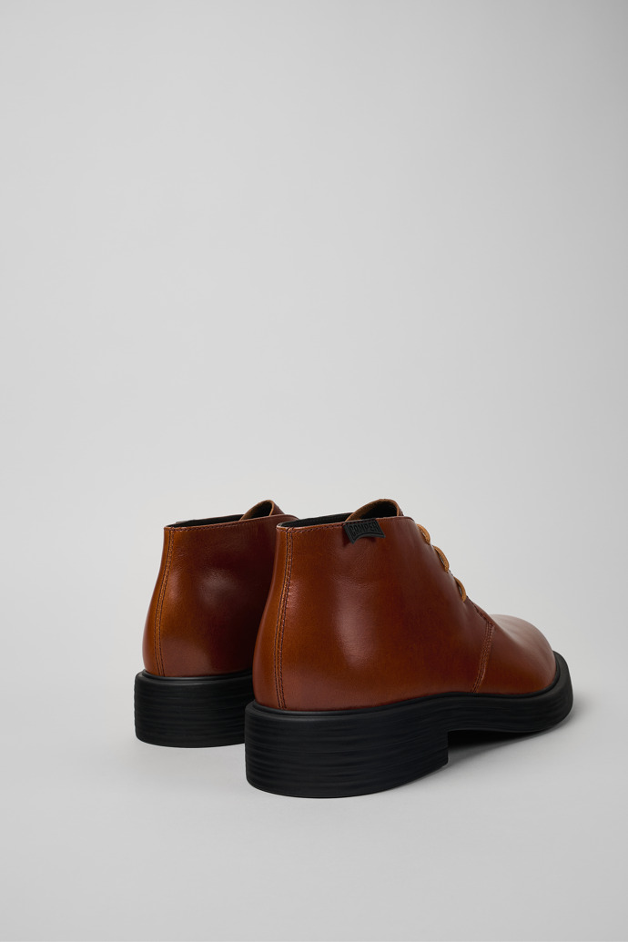 Back view of Dean Brown leather ankle boots for men