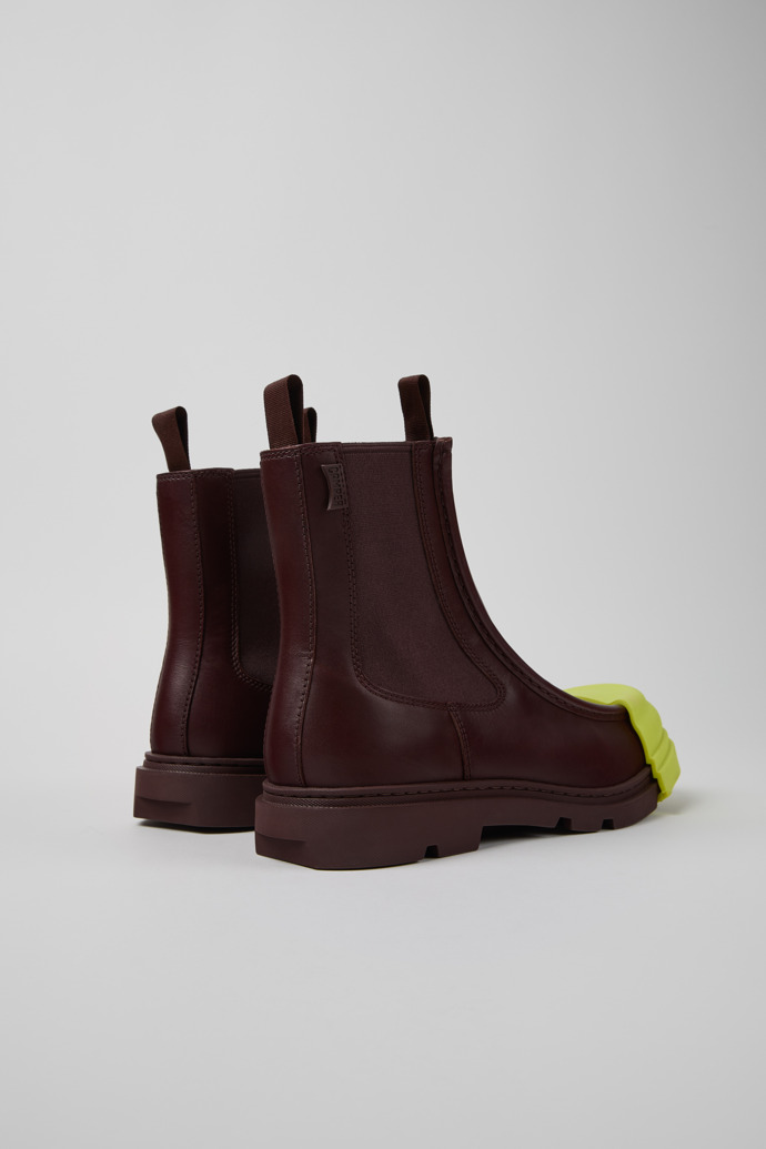 Back view of Junction Burgundy Leather Ankle Boot for Men