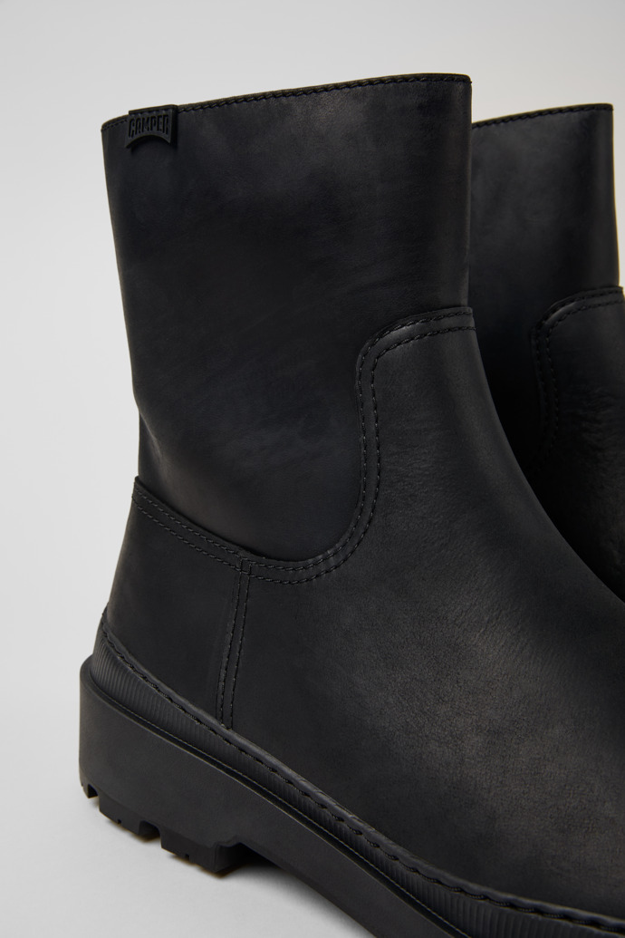 Close-up view of Brutus Trek MICHELIN Black nubuck boots for men