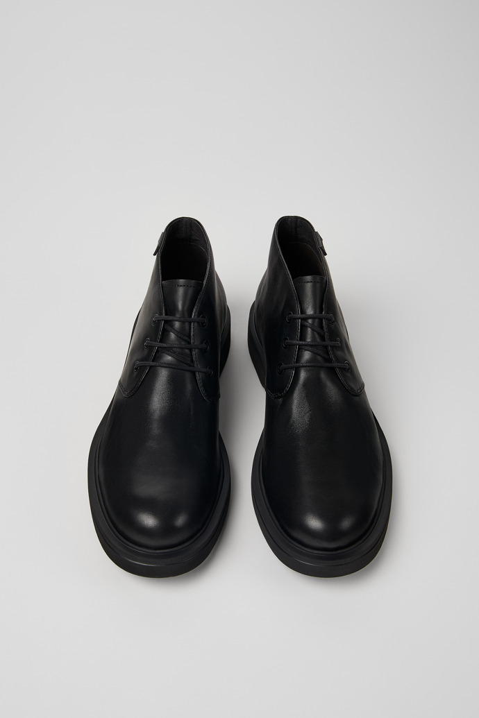 Norman Botines de piel negra para hombre