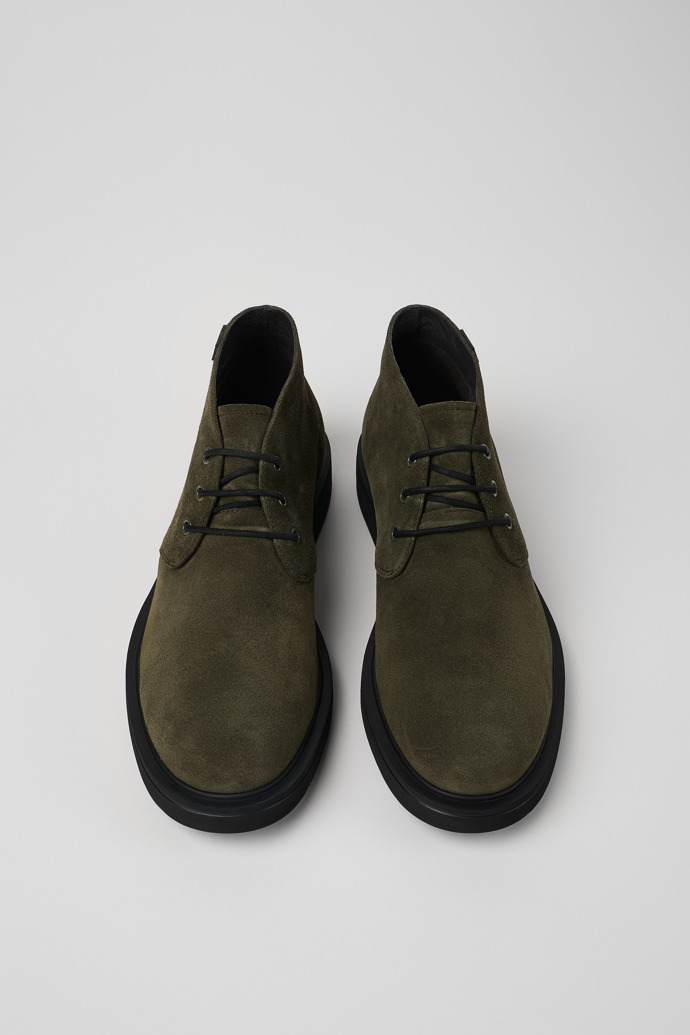 Overhead view of Norman Green nubuck ankle boots for men