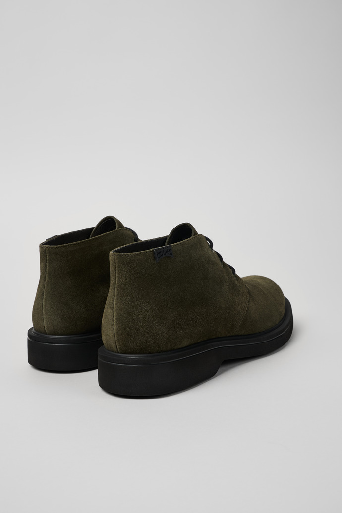 Back view of Norman Green nubuck ankle boots for men