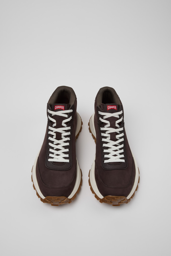 Overhead view of Drift Trail Brown Nubuck Sneaker Boots for Men.