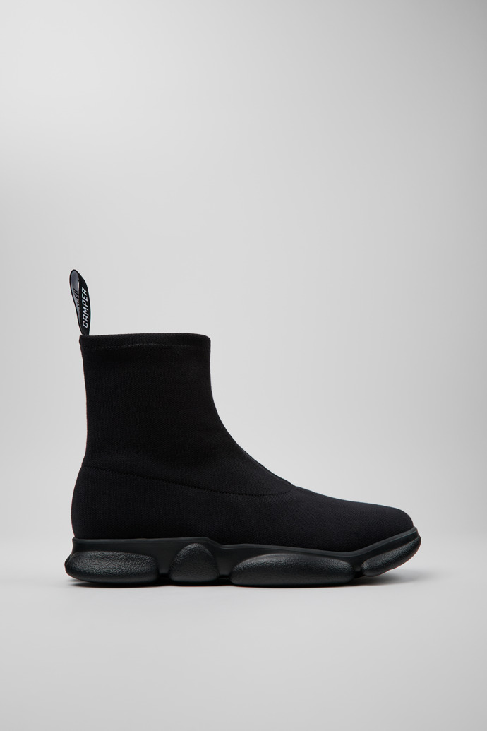 Side view of Karst Black TENCEL™ Lyocell™ and Recycled PET Mid Boots for Men.