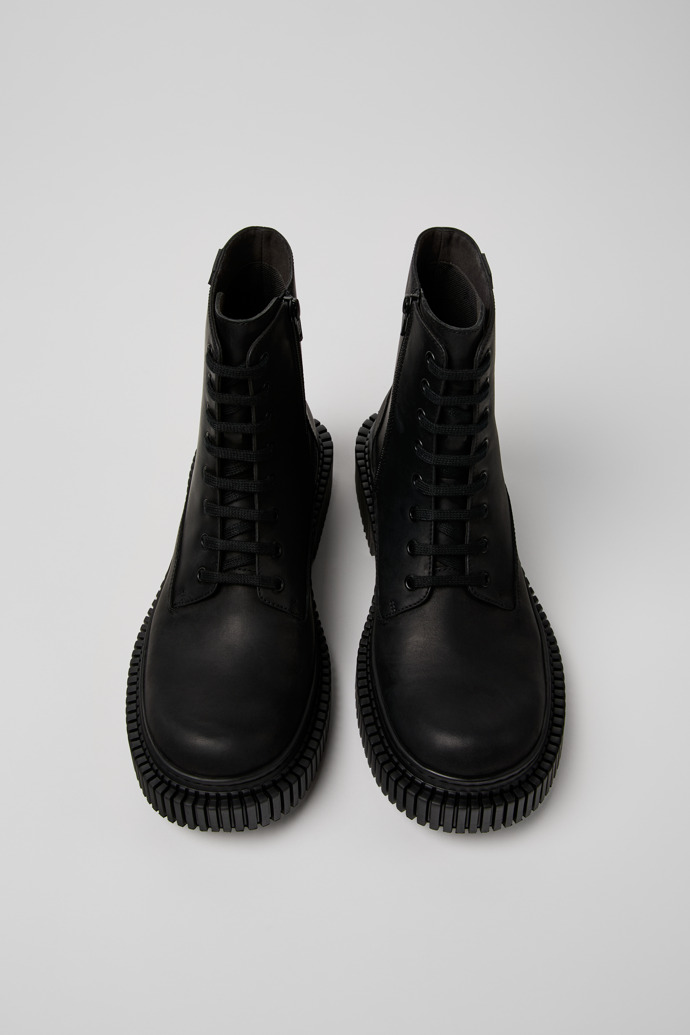 Pix Berlin Botas de media caña negras de nobuk para hombre.