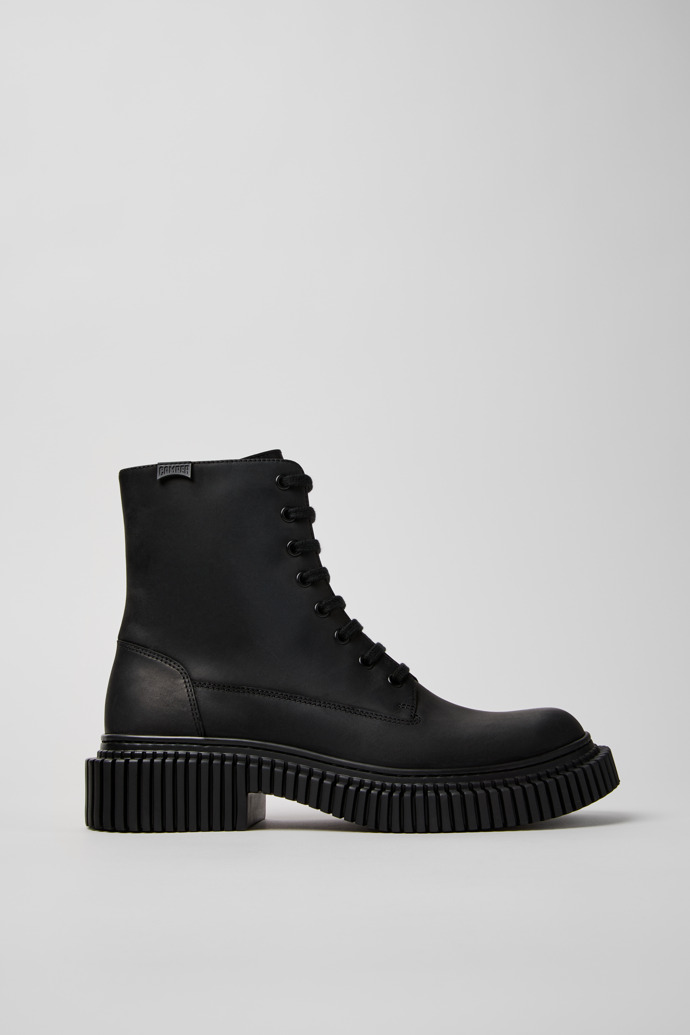 Pix Berlin Botas de media caña negras de nobuk para hombre.
