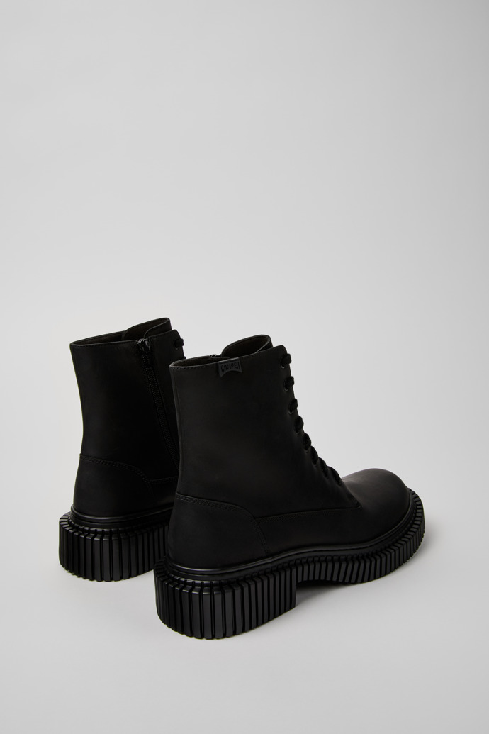 Pix Berlin Botas de media caña negras de nobuk para hombre.